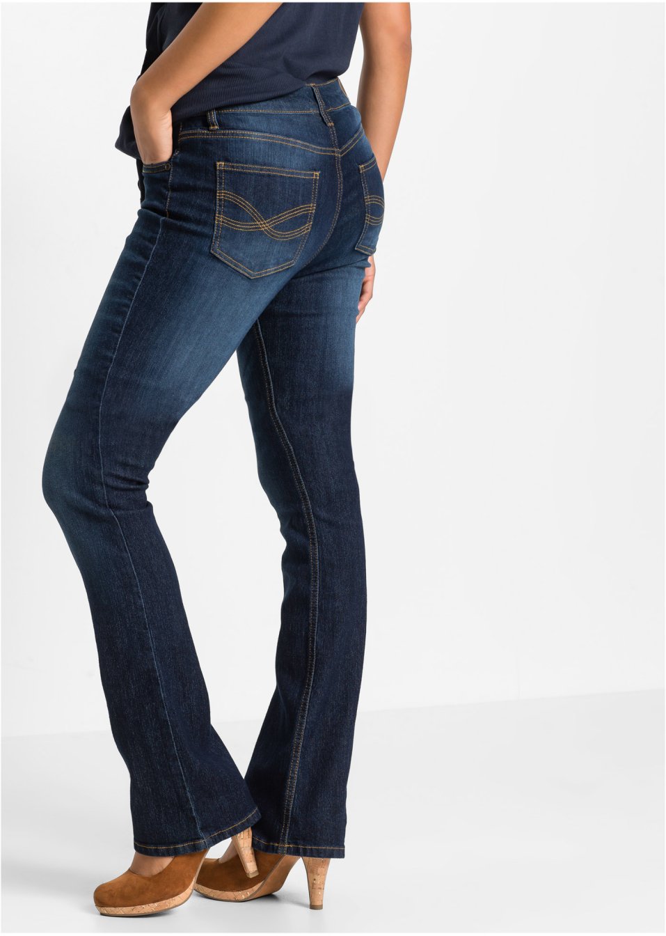 Jean Bootcut taille moyenne, extensible