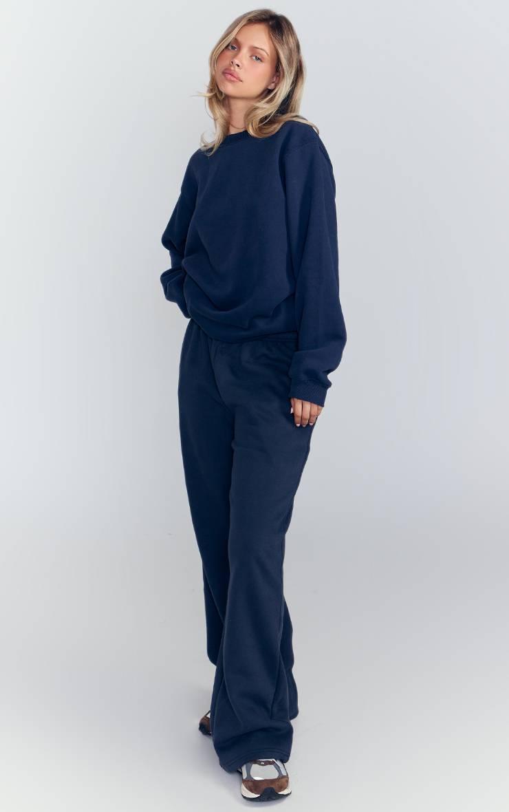Bleu Marine Pantalon De Jogging À Jambe Droite
