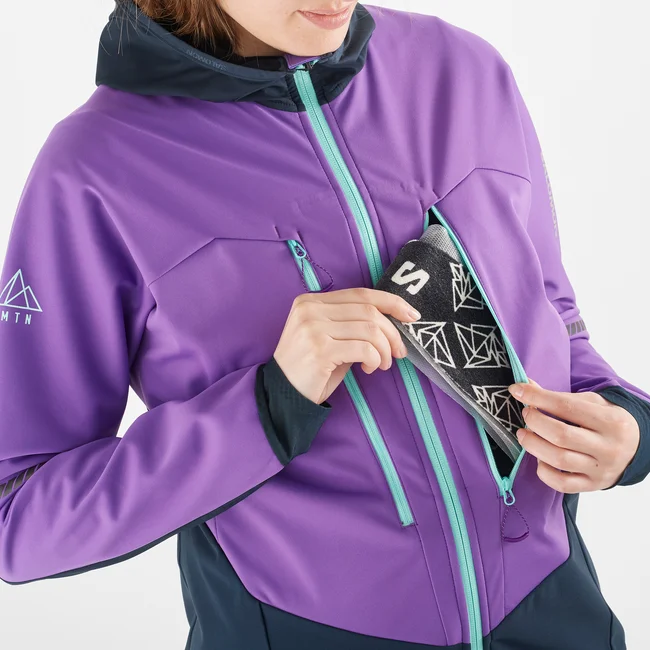 MTN  Windjacke mit Kapuze durchgehendem Reißverschluss Damen