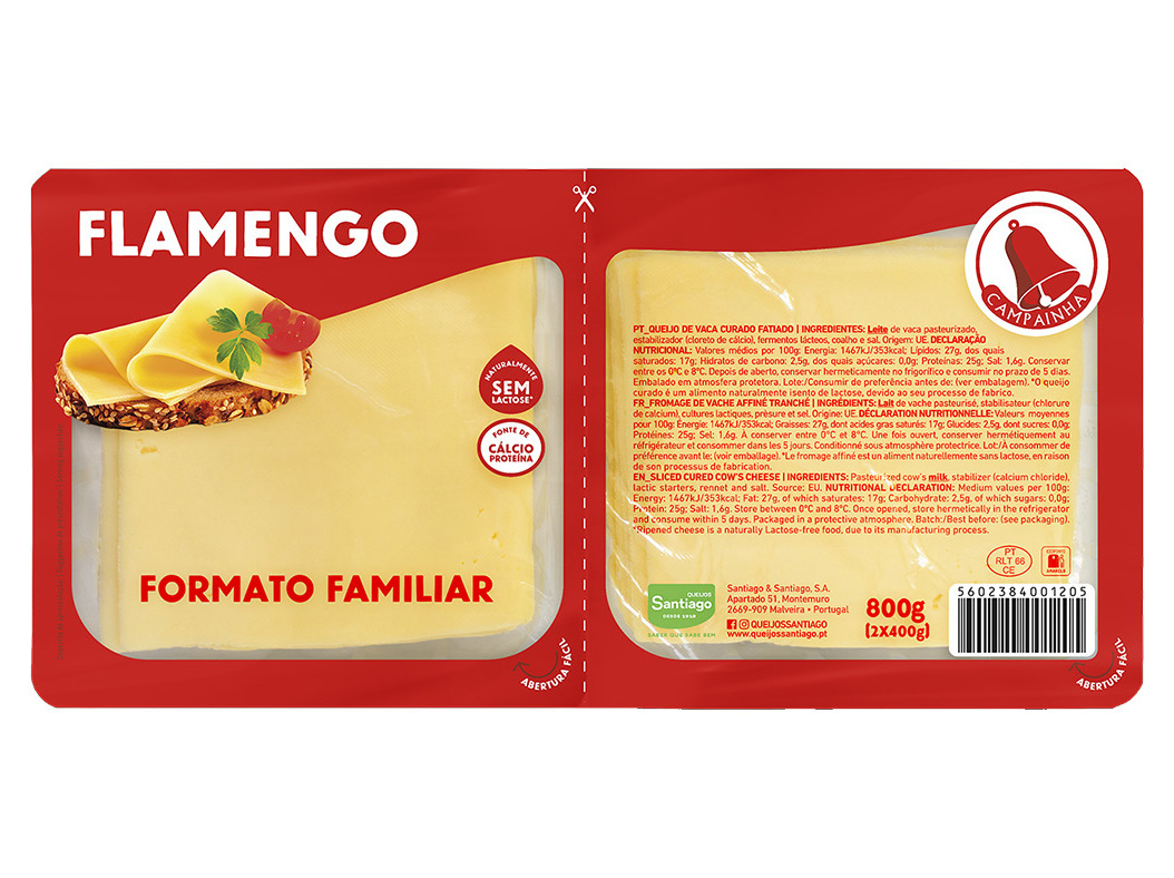 QUEIJO CAMPAINHA FLAMENGO FATIADO 800G