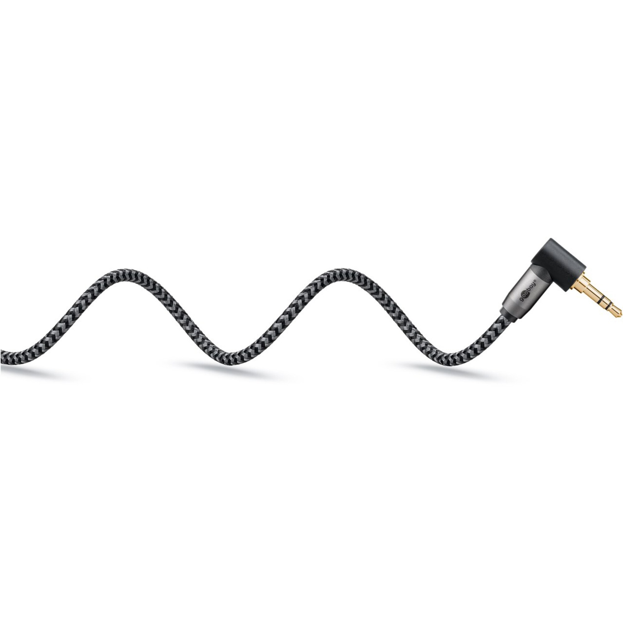 goobay Kabel Plus Audio Verbindungskabel AUX 3,5mm stereo, 90°