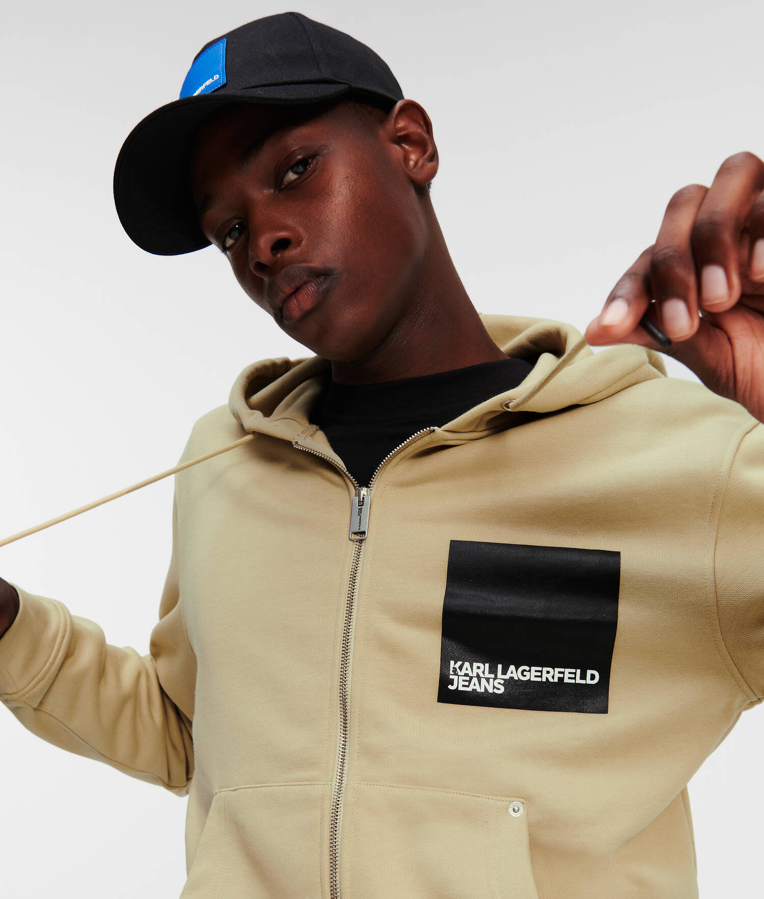 SWEAT À CAPUCHE ZIPPÉ AVEC LOGO KJL ENCADRÉ
