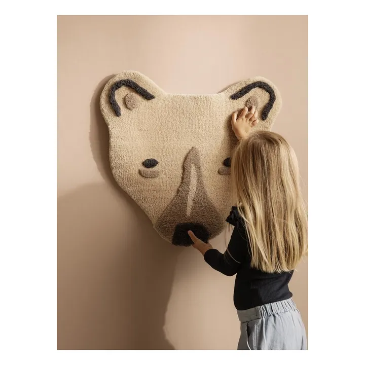 Ferm Living Kids Tapis tufté tête d'ours polaire | Blanc cassé