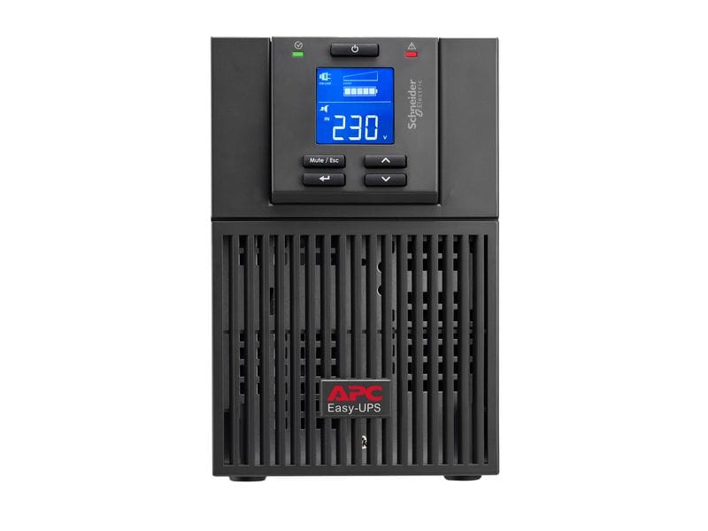 APC USV SRV1KI-E 1000 VA / 900 W APC Easy UPS On-Line, 1000VA/900W, Tower, 230V, 3x IEC C13 Ausgänge, Intelligenter Kartensteckplatz, LCD