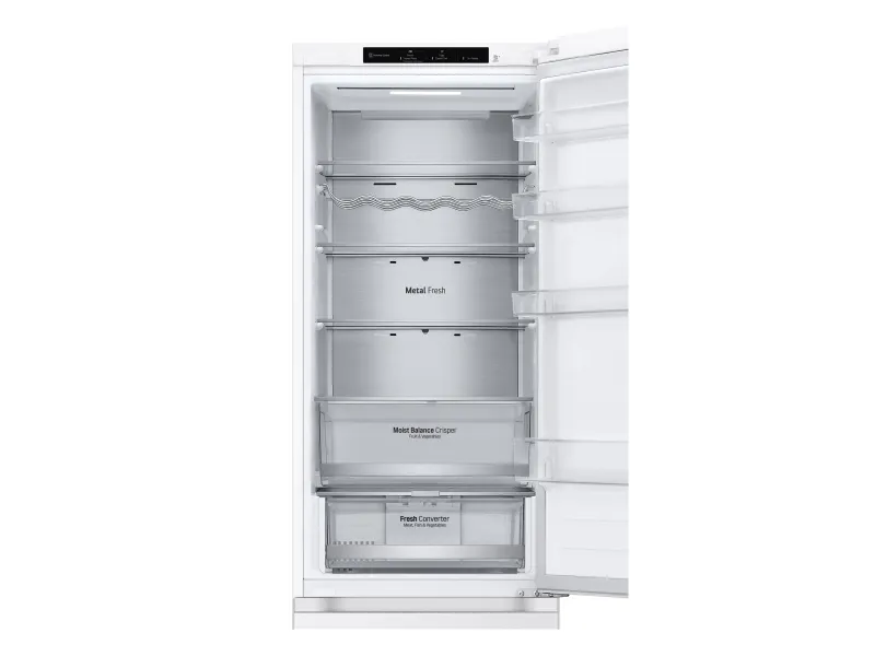 LG GBV5240DSW - Køleskab/fryser - bund-fryser - bredde: 59.5 cm - dybde: 68.2 cm - højde: 203 cm - 387 liter - Klasse D - superhvid