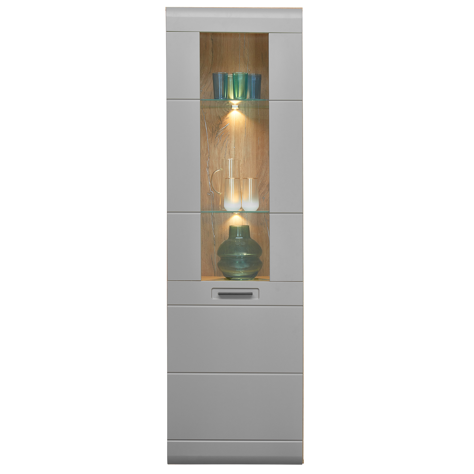 Luca Bessoni Standvitrine AURIS - Basalt-Flagstaff Eiche - 60 cm