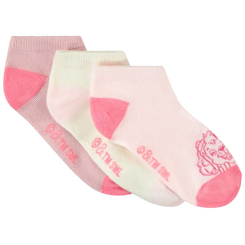 Lot de 3 paires de chaussettes courtes Stella Pat'Patrouille pour fille - Rose