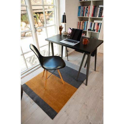 Tica Copenhagen Stripe Horisontal Gulvtæppe, Lys Grå/Grå/Dijon, 90x130 cm
