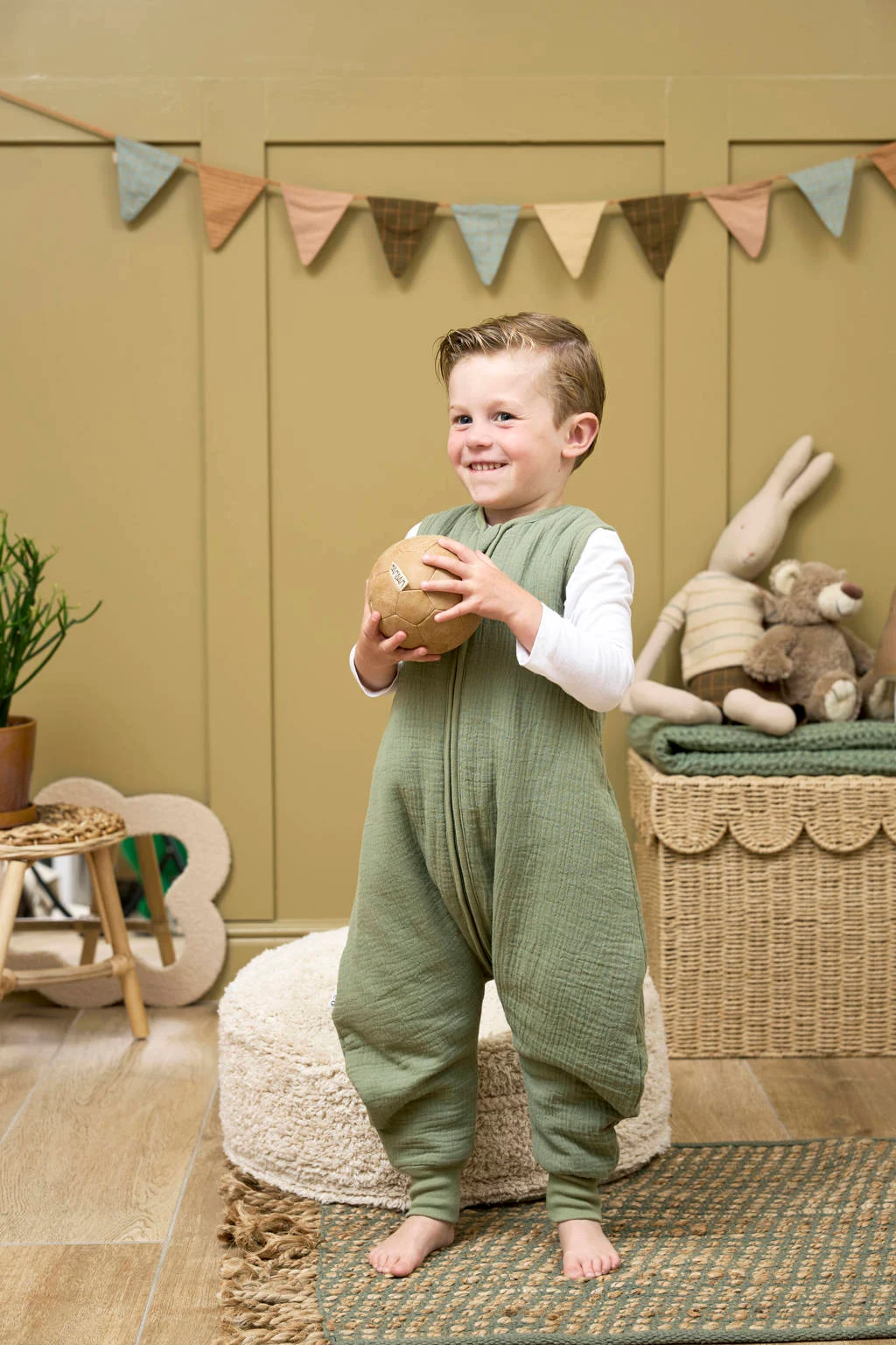 gevoerde slaapoverall jumper groen