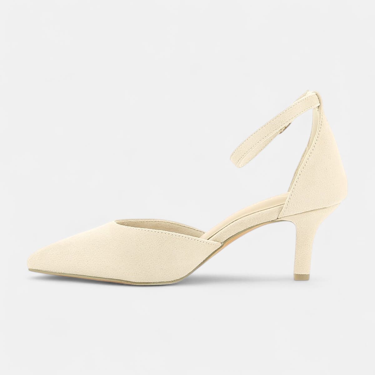 Escarpins quartiers ouverts à talon Femme beige