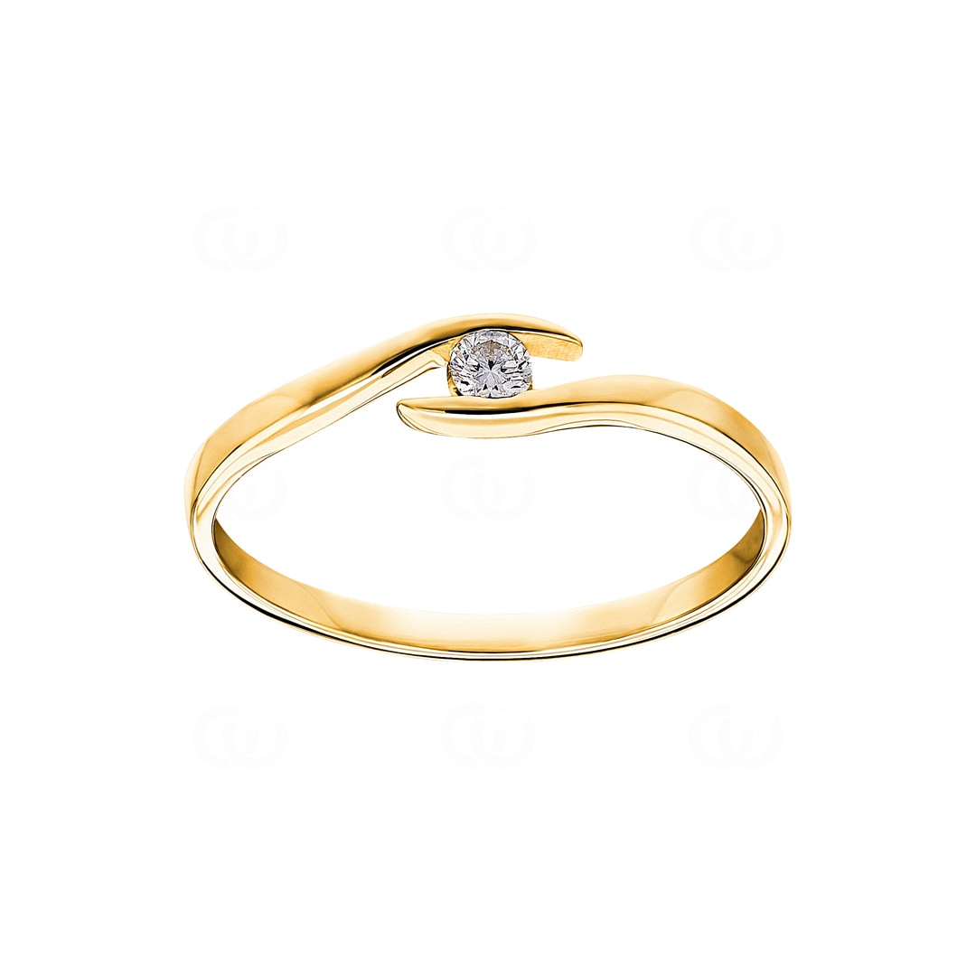 0.05 Karat Diamant Spannring 750/18 K Gelbgold