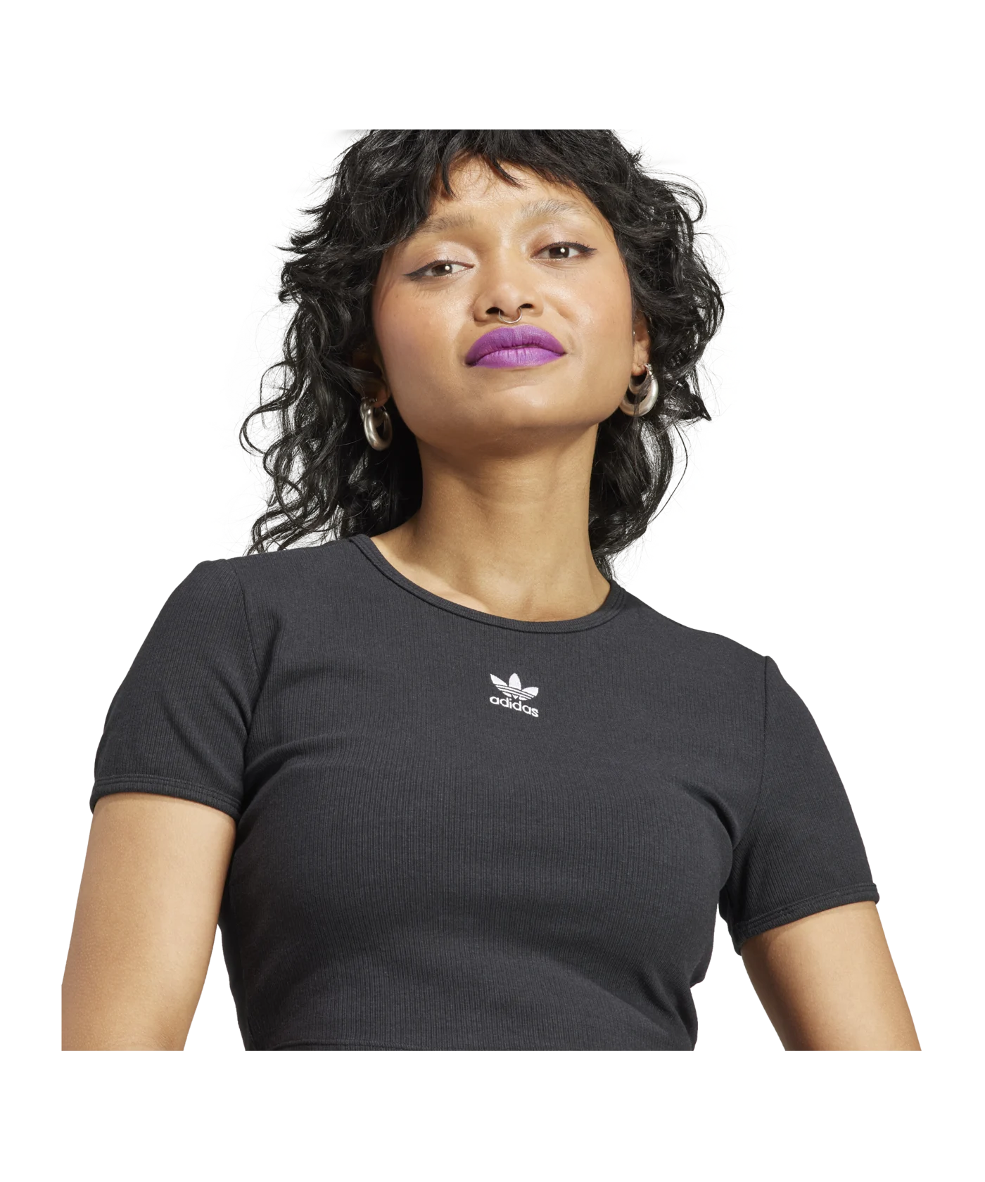 adidas Originals RIB T-Shirt Damen Schwarz