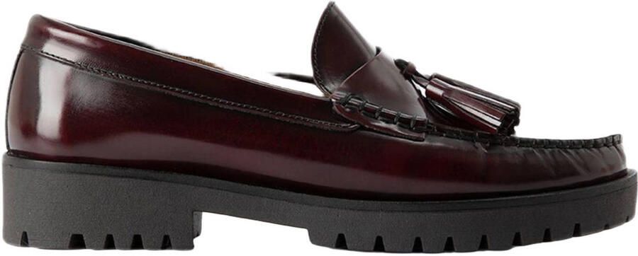 Sissy- Donkerrode leren chunky loafer