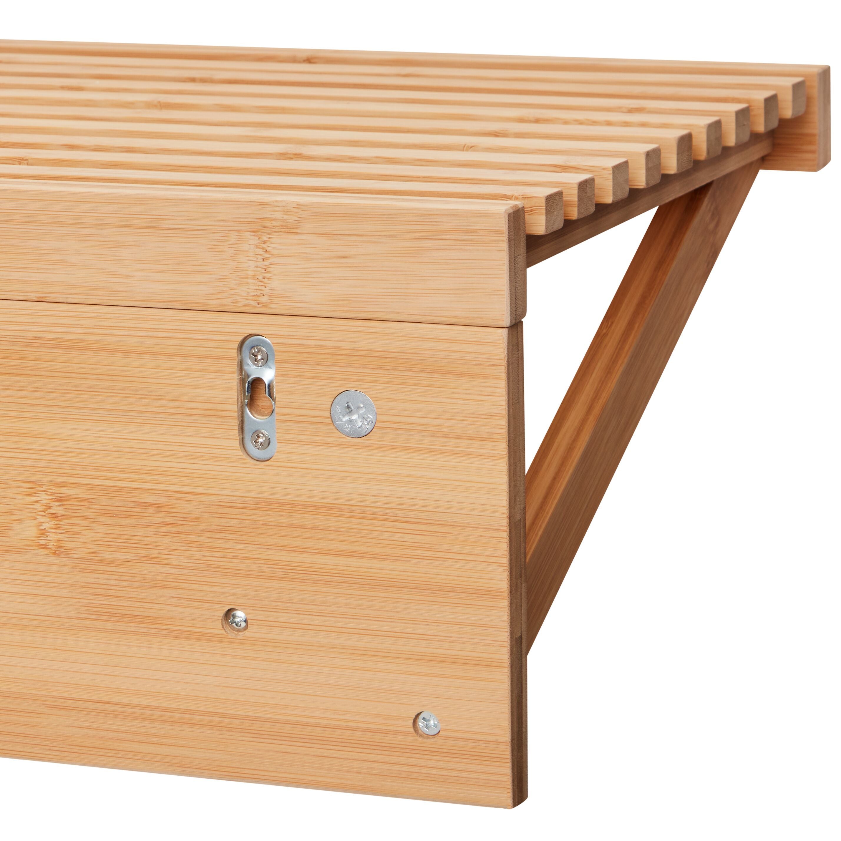 TED II Garderobenpaneel - Bambus / B: 90.0 cm x T: 30.0 cm x H: 18.0 cm