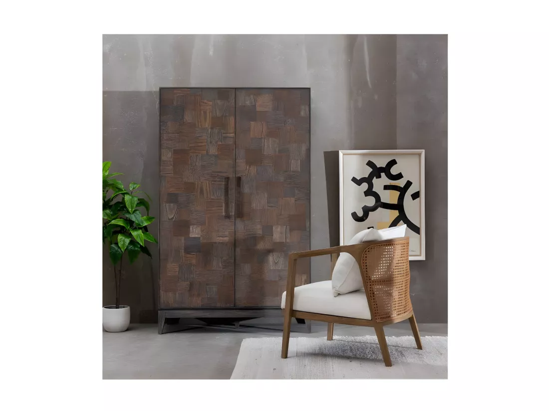Armoire 2 portes Bois de mindi marron - MIMA