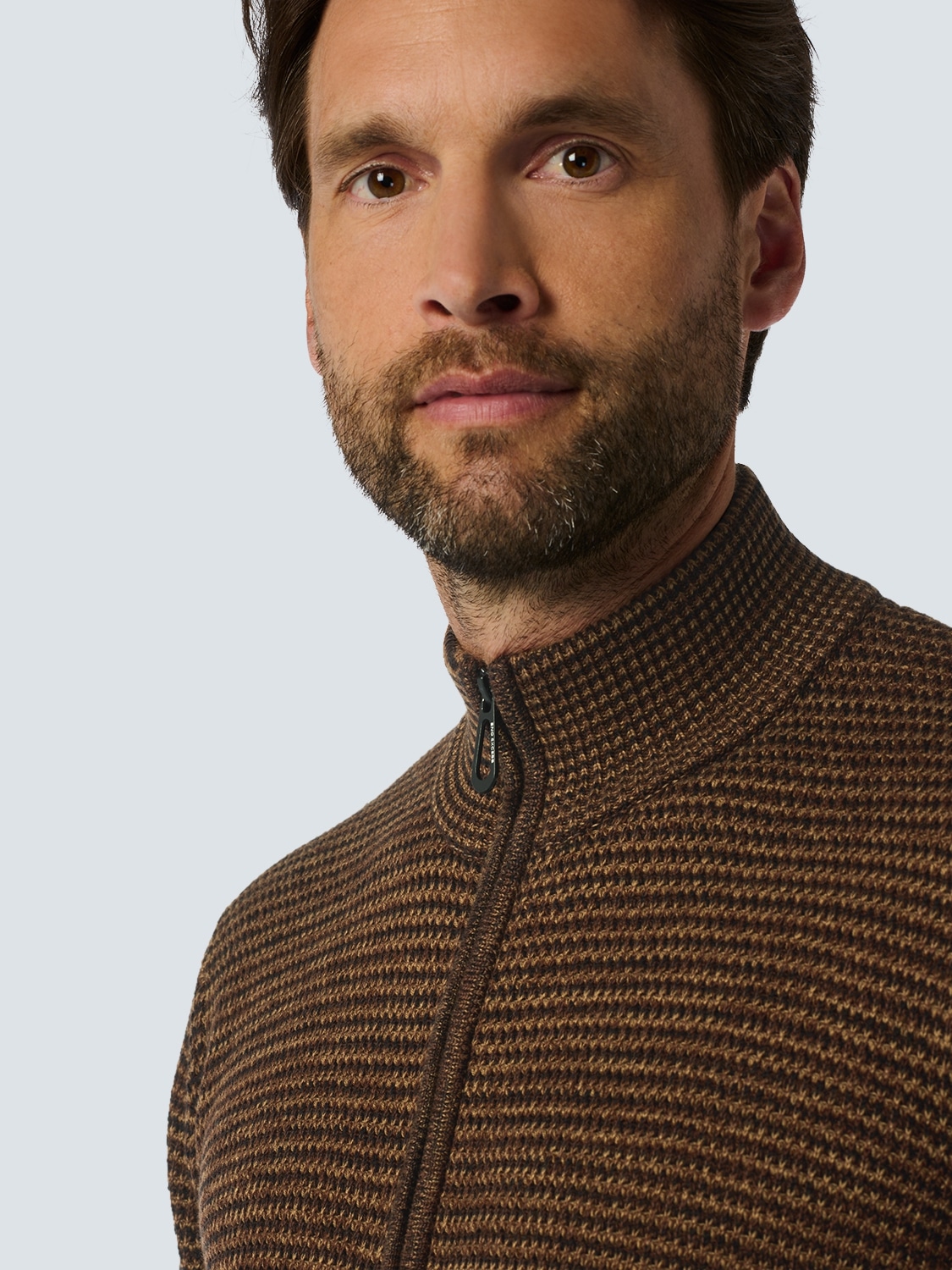 NO EXCESS Strickjacke , aus meliertem Strukturstrick