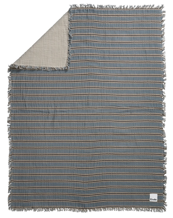 Mulldecke SOFT COTTON – SANDY STRIPES (75x100) in blau/beige