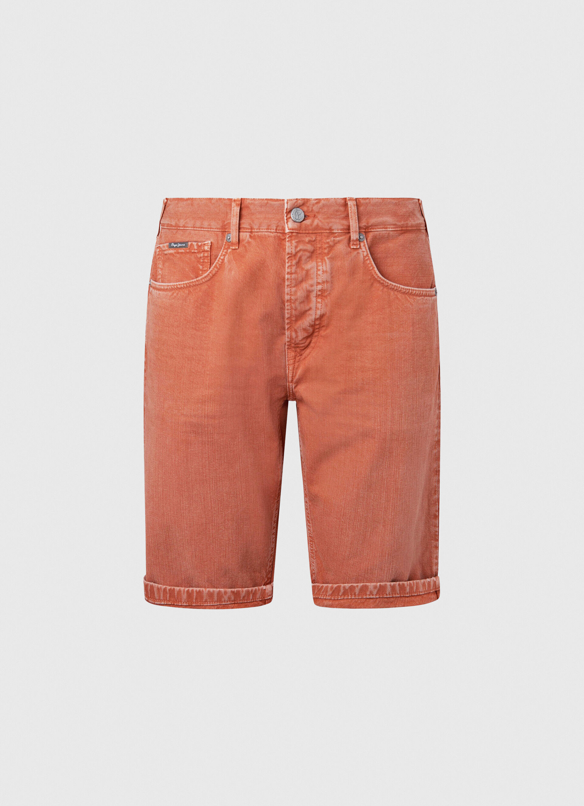 CALLEN FIT RELAXED DENIM BERMUDA - laranja abóbora