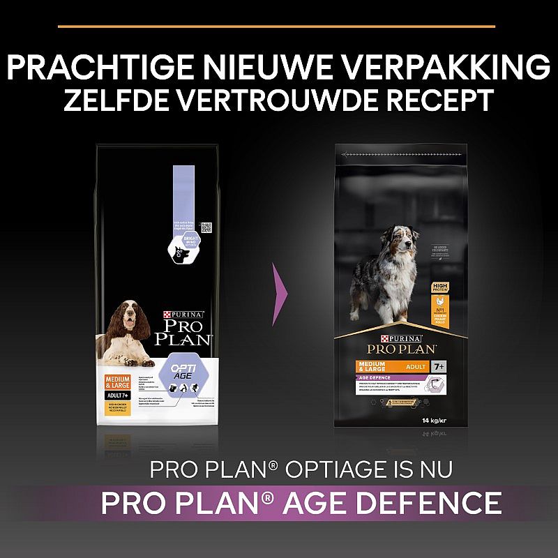 Purina Pro Plan Medium & Large Adult 7+ Age Defence Hondenvoer Kip 14 kg | 12824