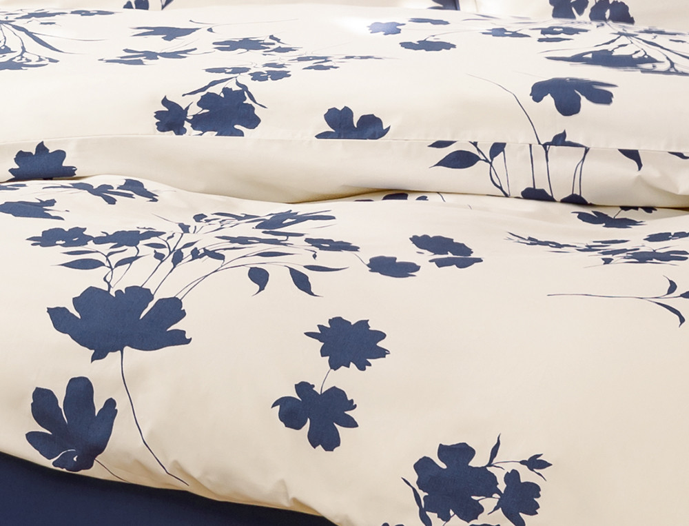 Housse de couette-Fleur indigo