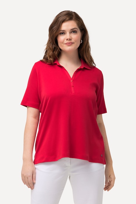 Poloshirt, Webkragen, Knopfleiste, Halbarm