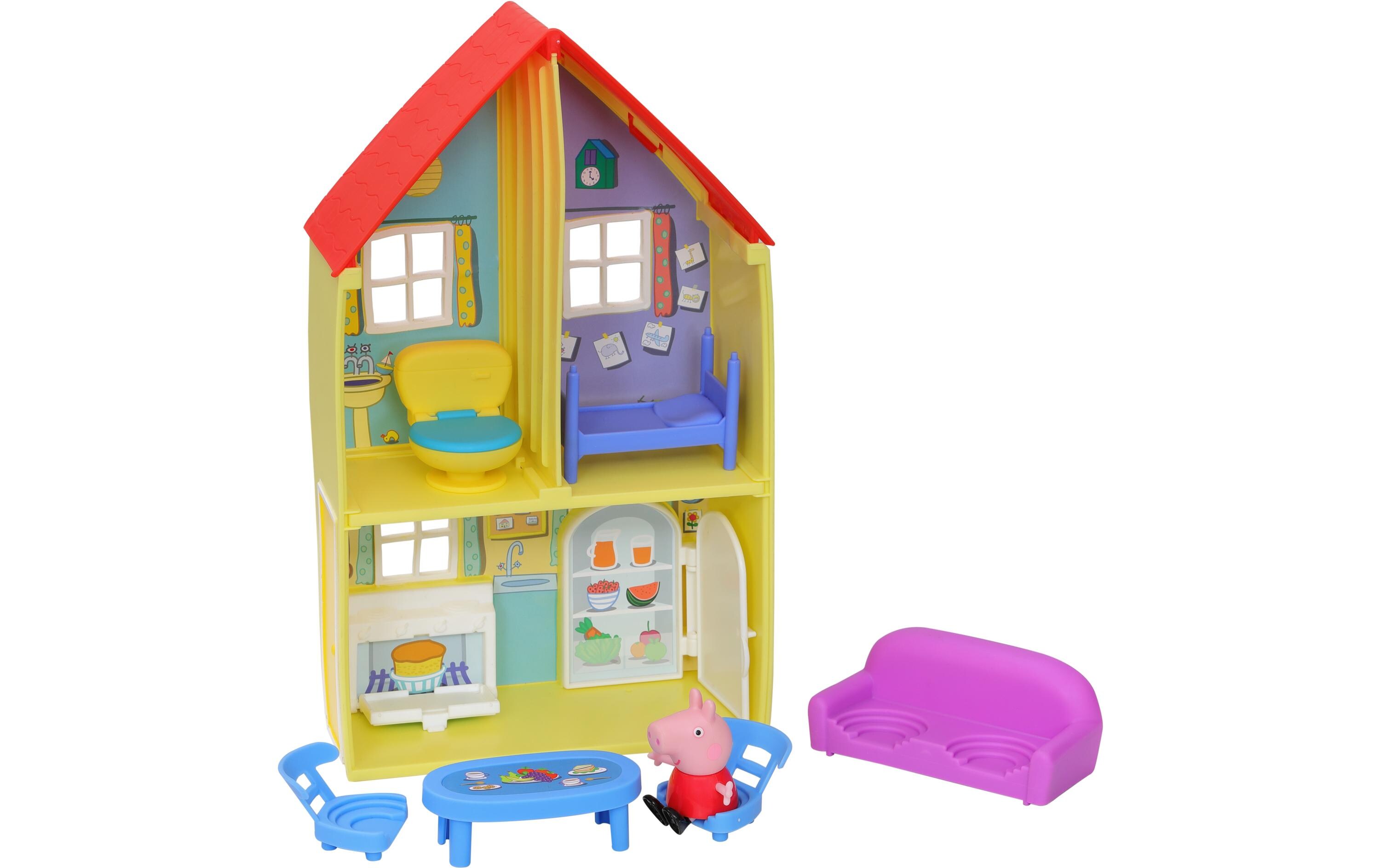 Spielfigurenset Peppa Pig Peppas HausSpielhaus mit zwei Etagen und drei Zimmern