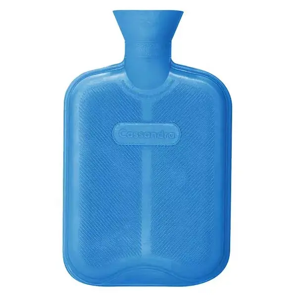 Bolsa de água quente Cassandra azul emborrachada, 1,8L
