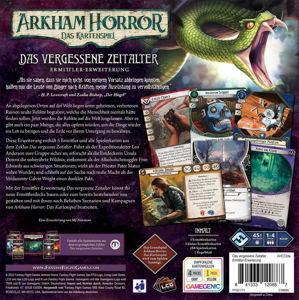 Arkham Horror: Das Kartenspiel  Das vergessene Zeitalter (Ermittler-Erweiterung)
