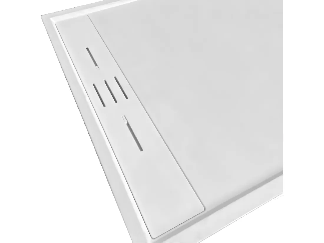 Receveur de douche 90 x 140 cm extra plat SALVI en SoliCast® surface ardoisée blanc