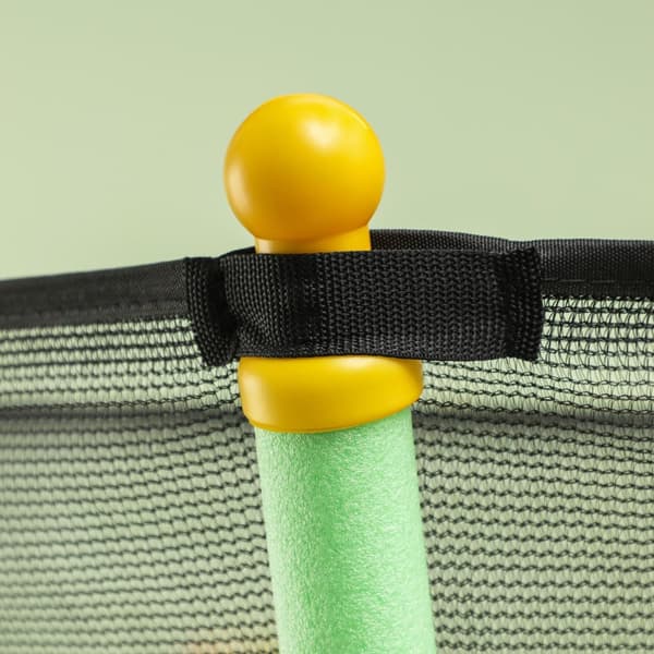 Barnetrampolin Ø163,5 cm, innendørs trampoline med sikkerhetsnett kantdeksel gummitau, barn trampoline inntil 50 kg, for barn 3-10 år grønn