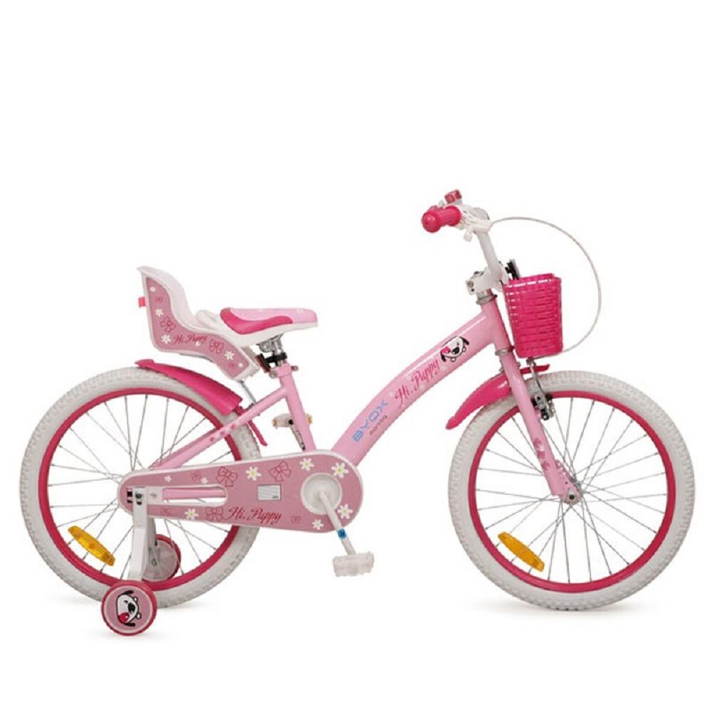 Byox Kinderfahrrad 20 Zoll Puppy, Stützräder, Frontkorb, Puppensitz ab 6 Jahre
