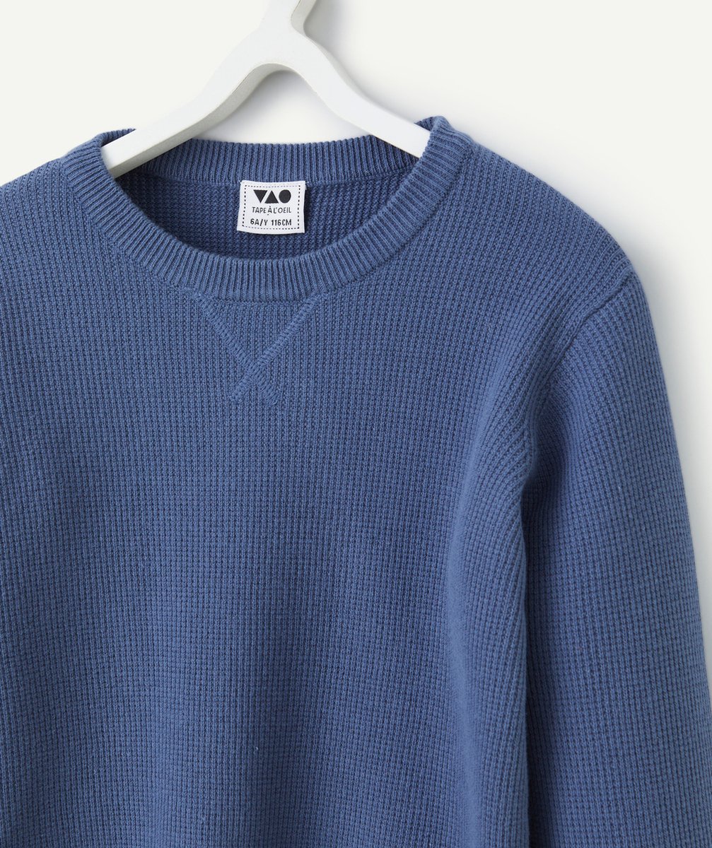 PULL GARÇON EN TRICOT BLEU