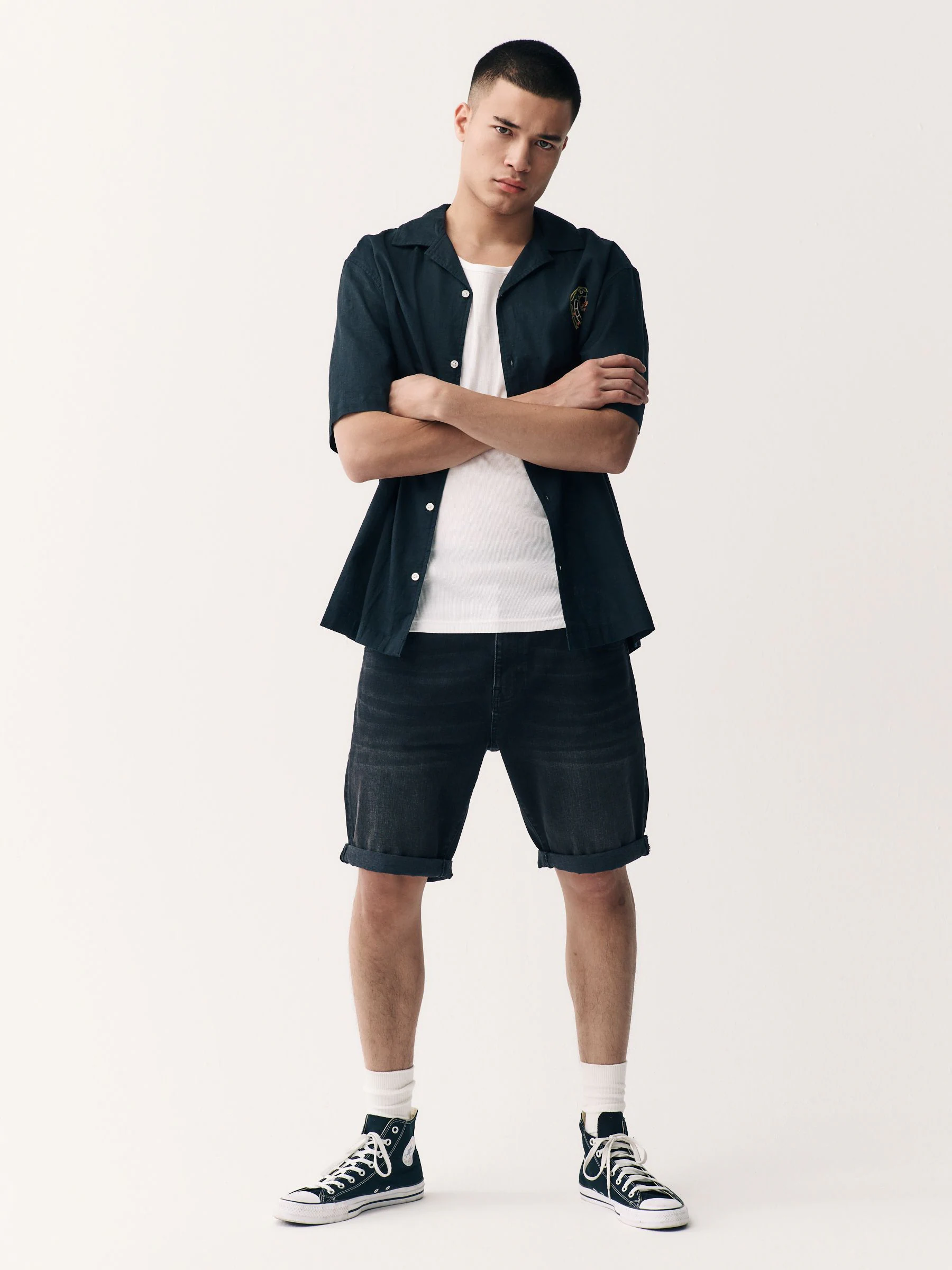 Zwart - Slim Fit - Stretch denim short