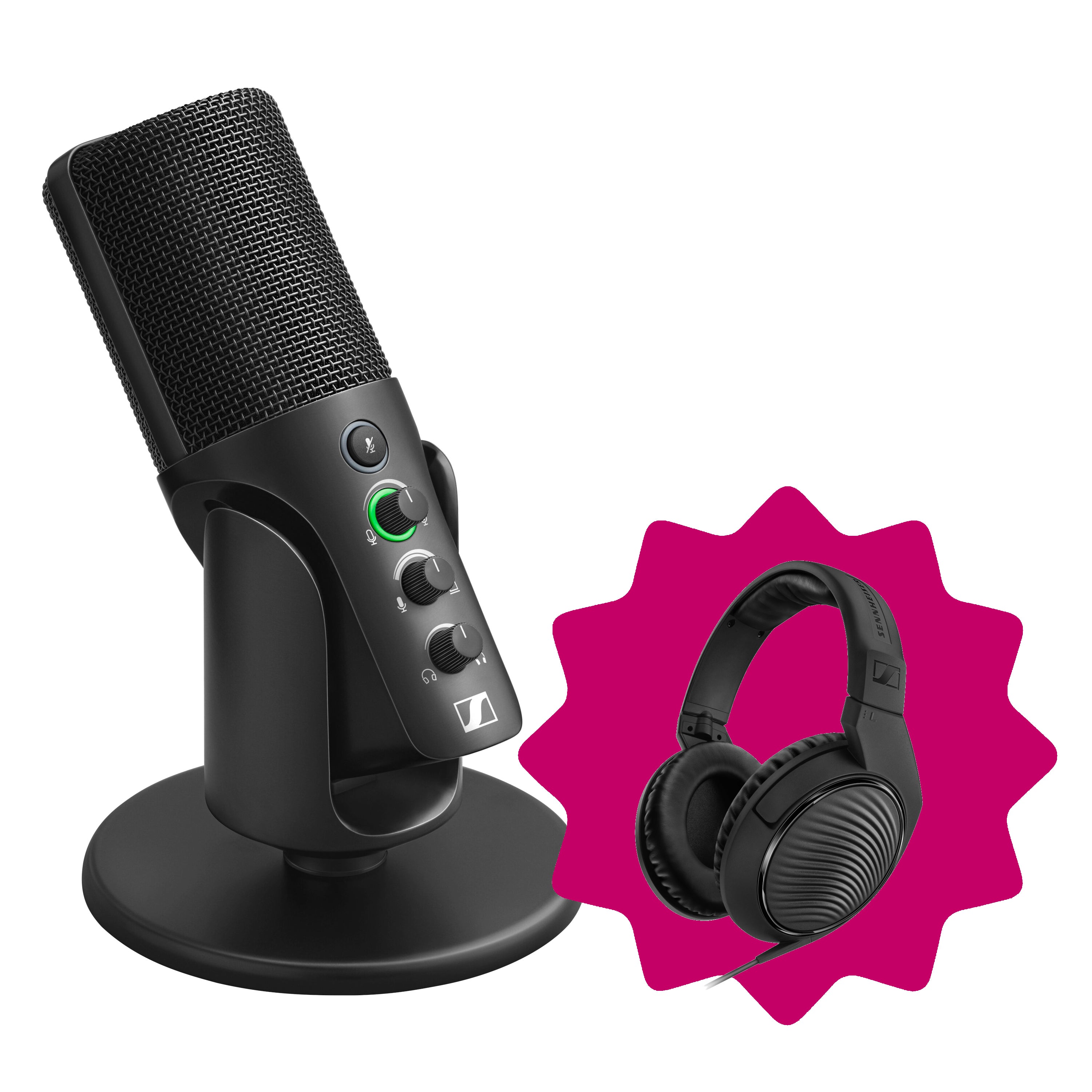 Sennheiser Profile Base Set usb microfoon met Sennheiser HD 200 Pro koptelefoon