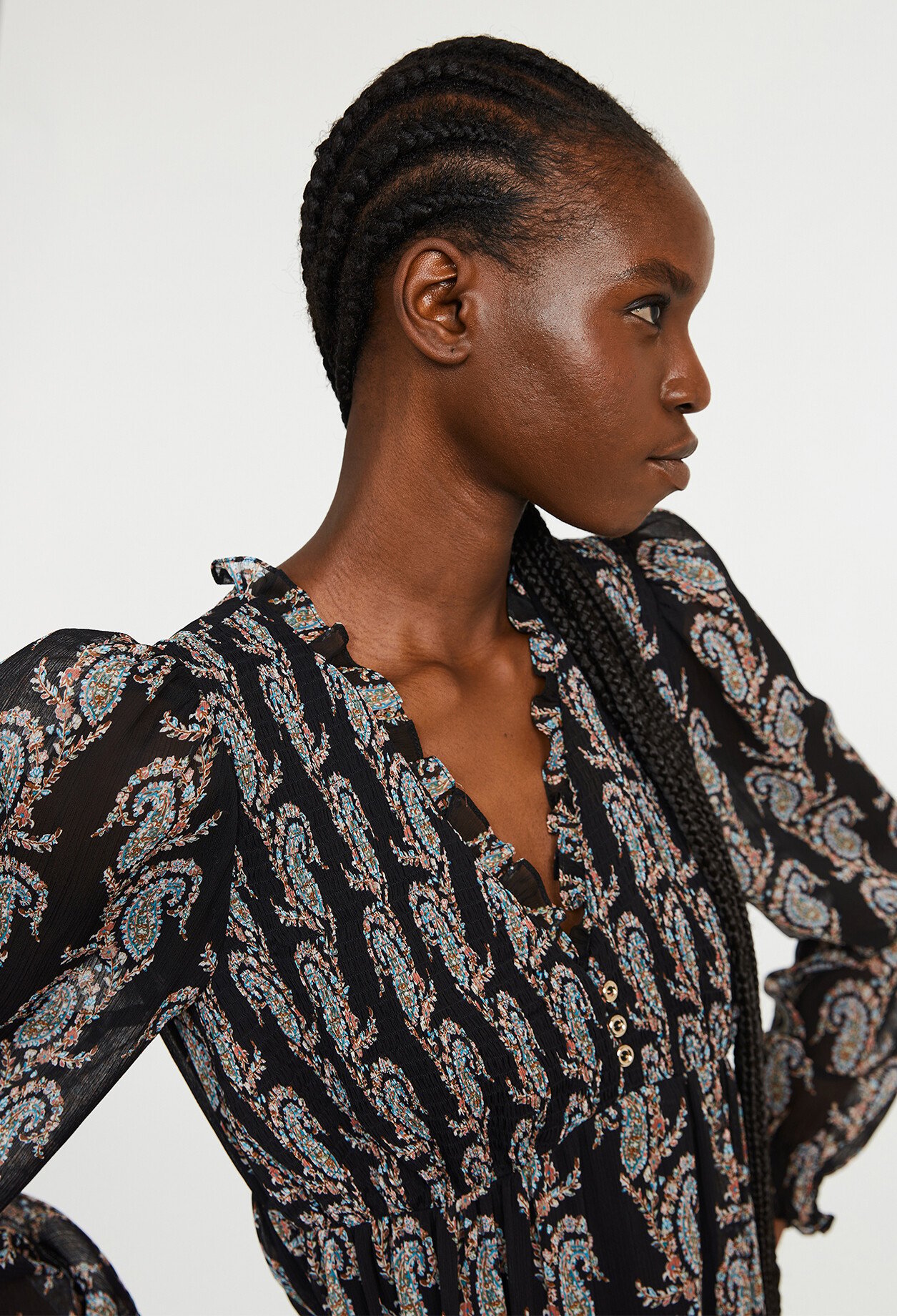 Robe courte imprime cachemire