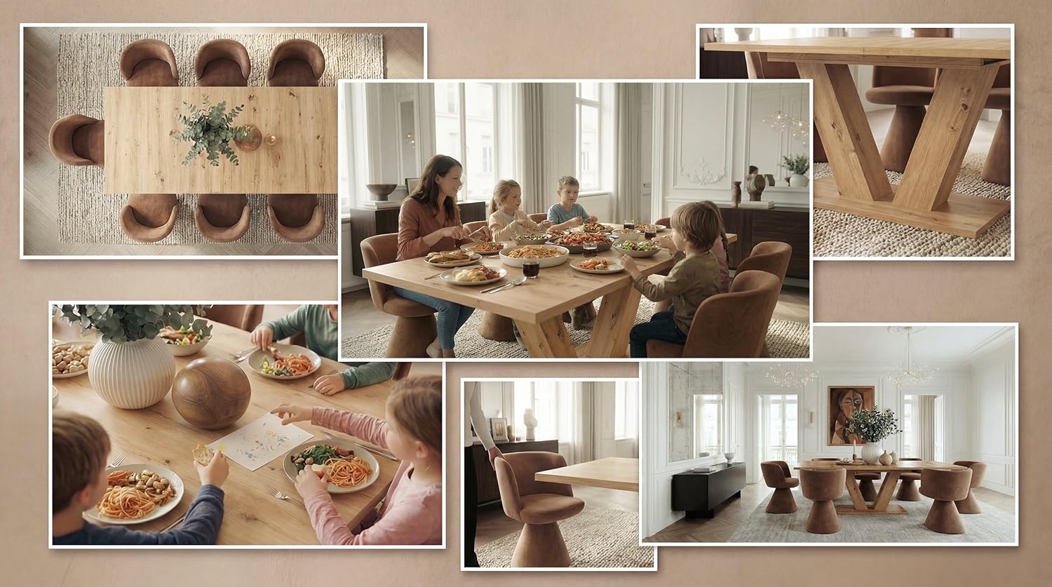 Newroom Esstisch Ausziehbar Wildeiche Esszimmertisch Modern - 150x76x90 cm (BxHxT) - Tisch Küchentisch Speisetisch - Esszimmer Küche Wohnzimmer