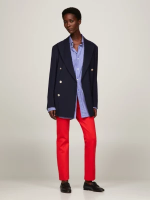 Calças de malha elegantes com corte slim.