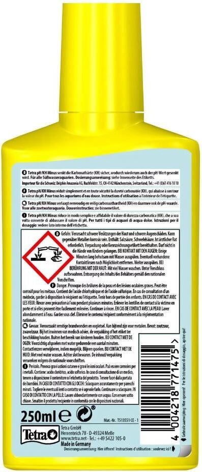 Tetra waterverzorging pH/KH Minus 250 ml
