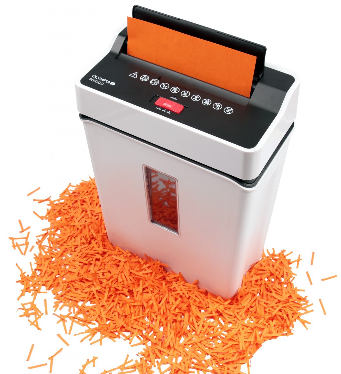 OLYMPIA PS 53 CC Aktenvernichter, Partikelschnitt Sicherheitsstufe P4, Weiß