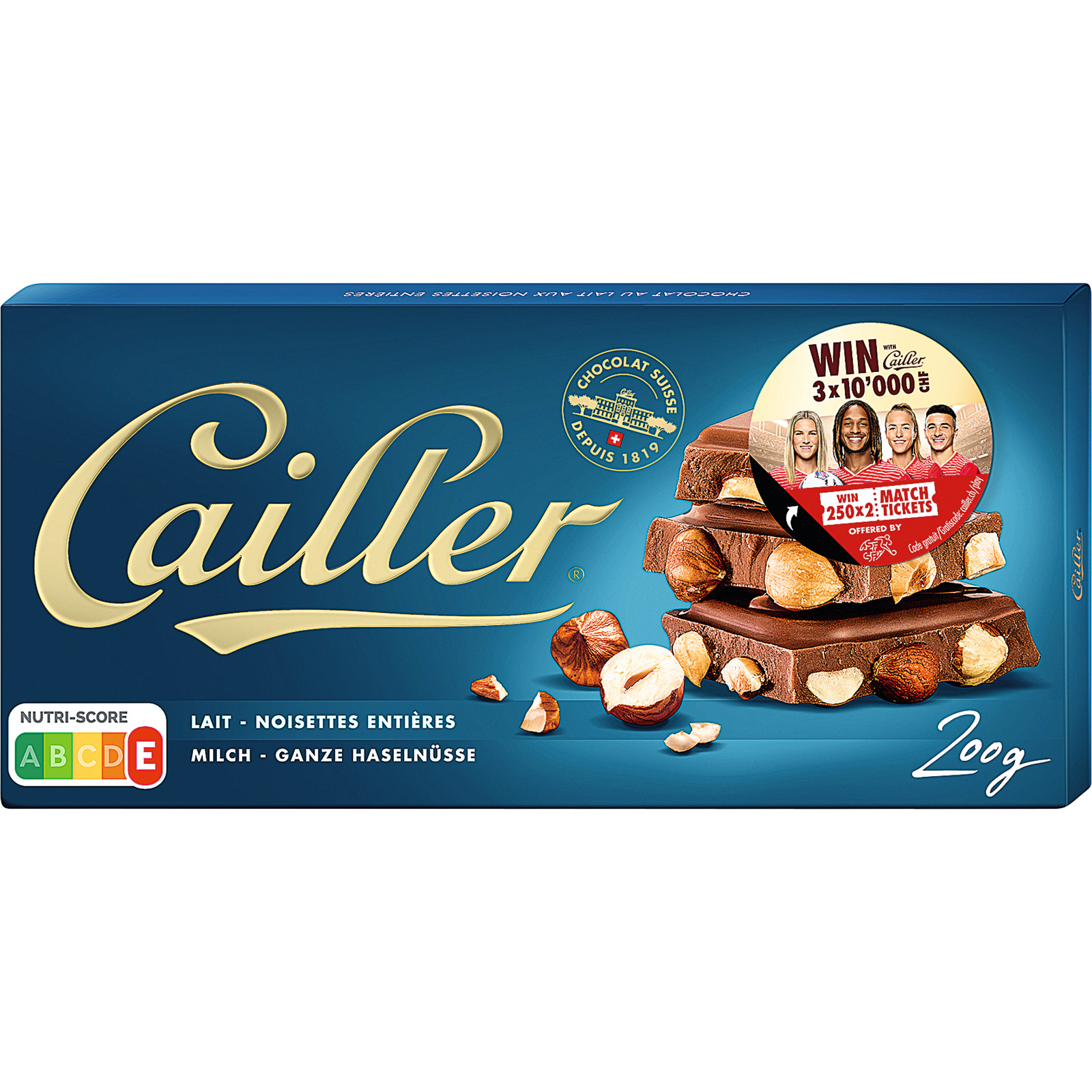 Cailler Tafelschokolade Milch & Nuss 2 x 200 g
