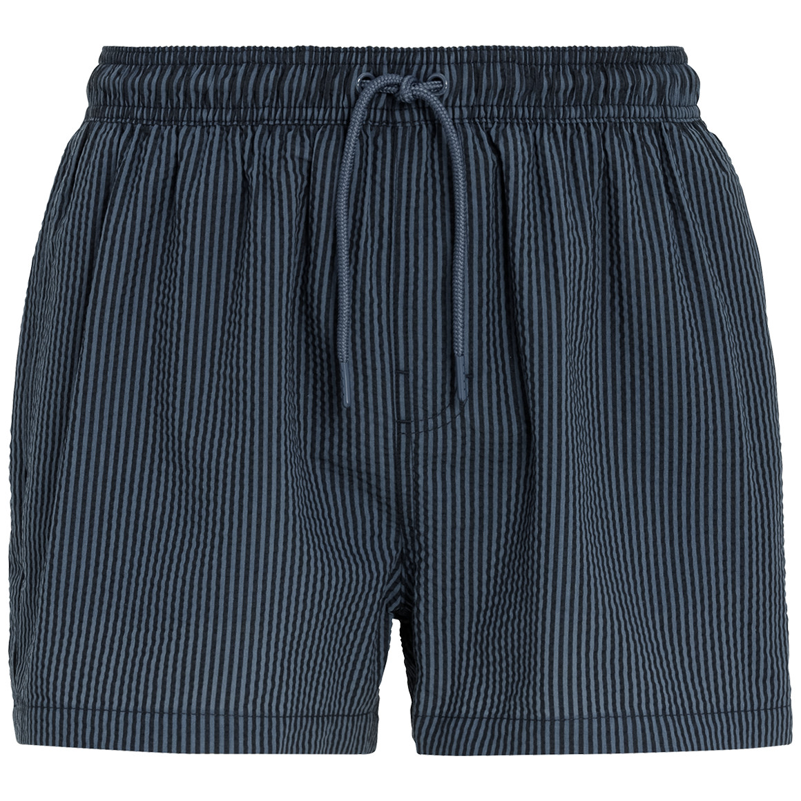 Jonas Nielsen Herren Badeshorts in Seersucker-Struktur dunkelblau / blau