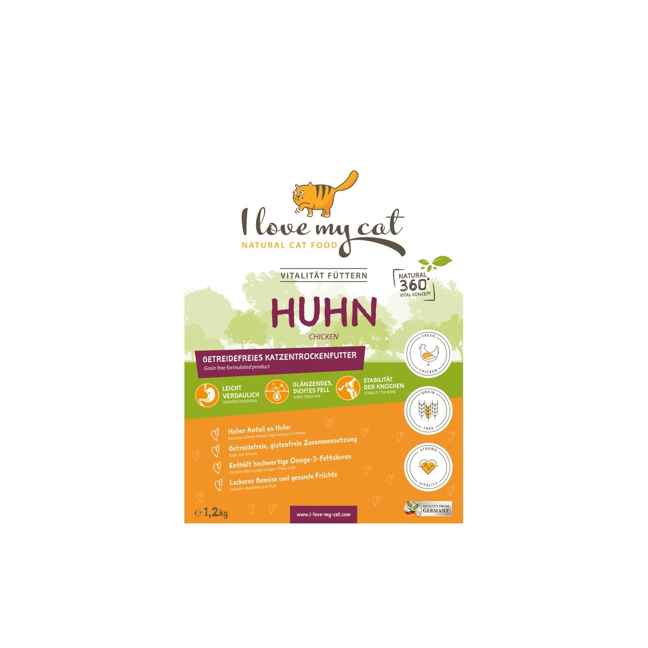 I love my cat ILMC set mit Huhn - Trockenfutter mit Huhn + Nassfutter mit Huhn + Jute Beutel