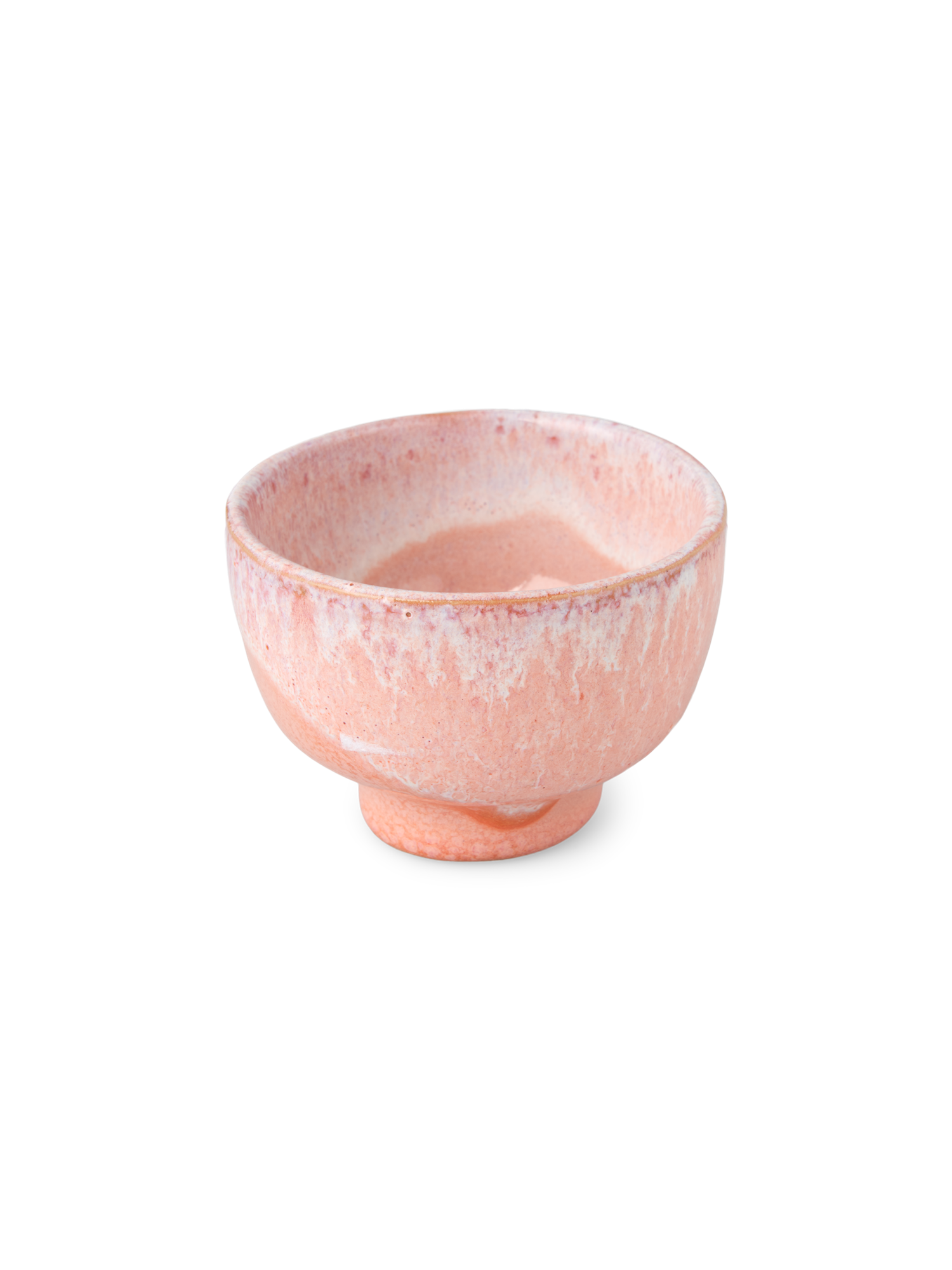 Skål | Stentøj. Ø7,5 cm. | Coral, White