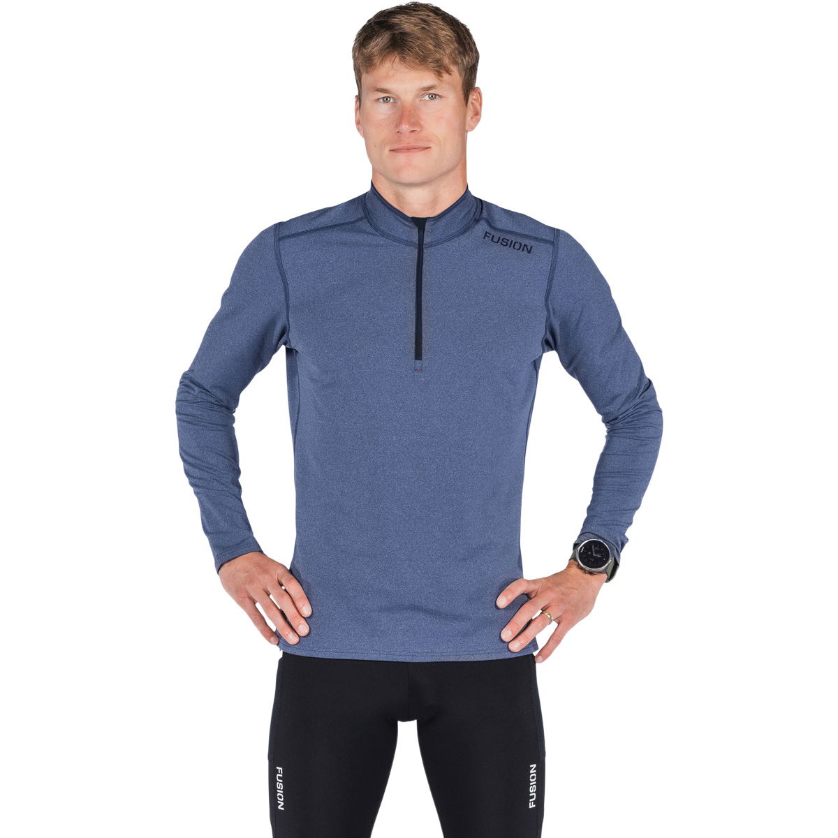 FUSION C3 Zip Neck Løbetrøje Herre