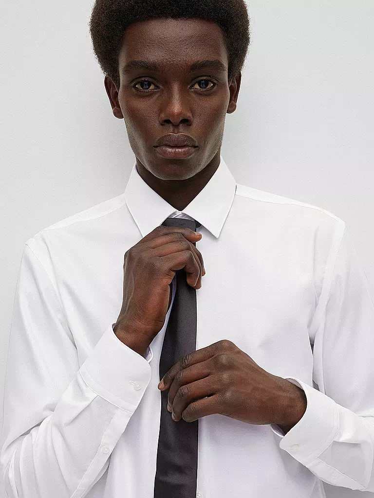 BOSS Hemd Slim Fit HANK weiss