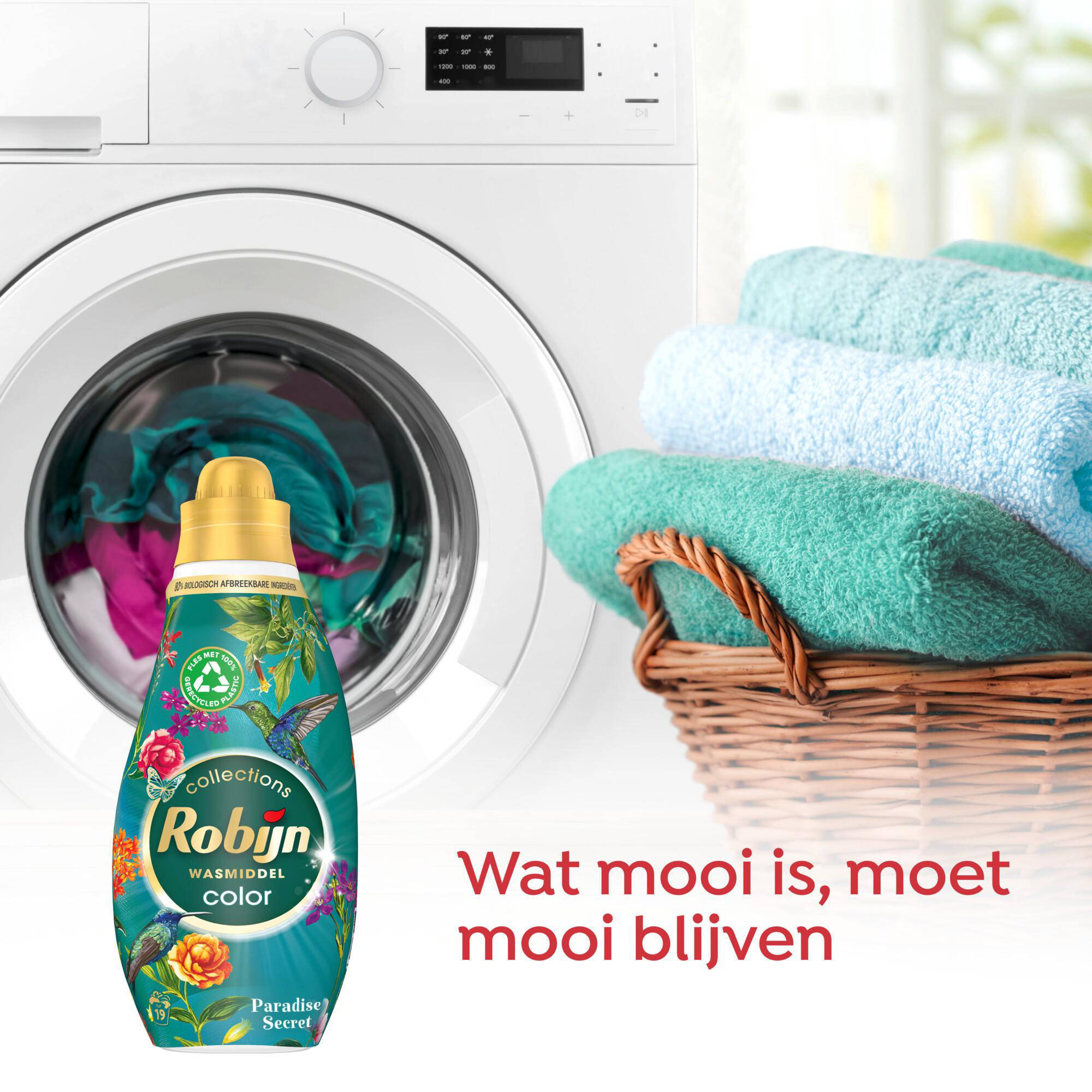 Robijn vloeibaar wasmiddel Color Paradise Secret - 6 x 19 wasbeurten - 114 wasbeurten