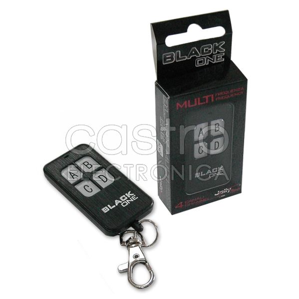 Jollyline Comando Garagem Auto-aprendizagem 4 Canais Multi Freq. 433,90~868Mhz Rolling Code/fixos - Blackone