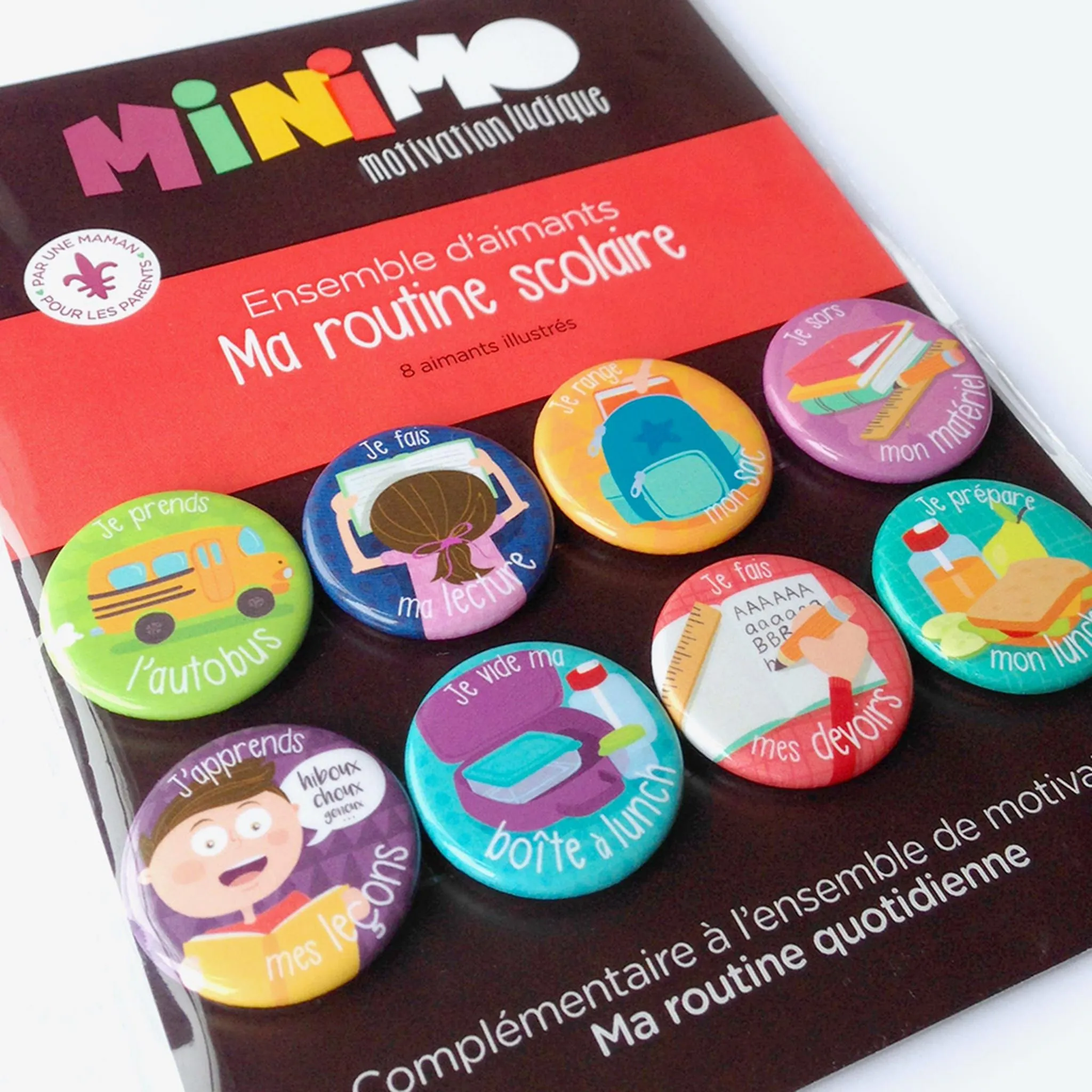 Minimo Aimant Paquet de 8 - Ma Routine Scolaire