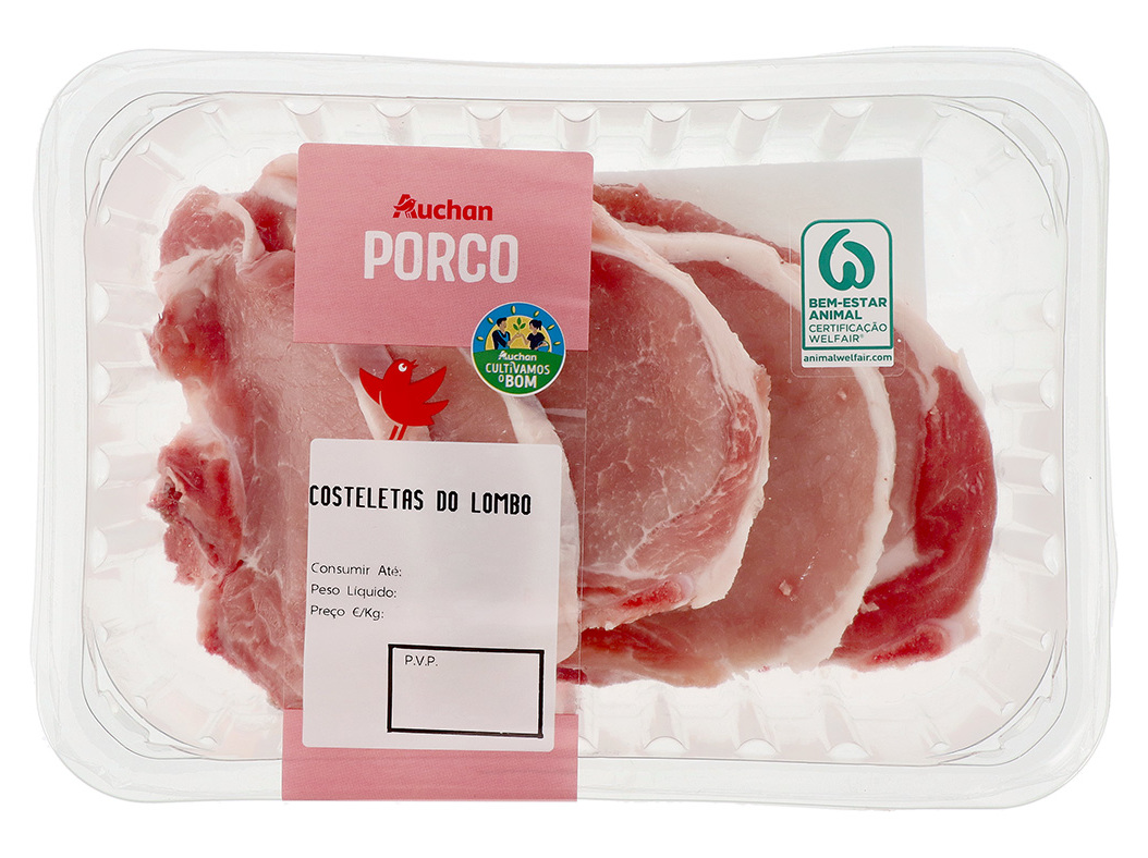 COSTELETAS LOMBO PORCO AUCHAN CULTIVAMOS O BOM KG