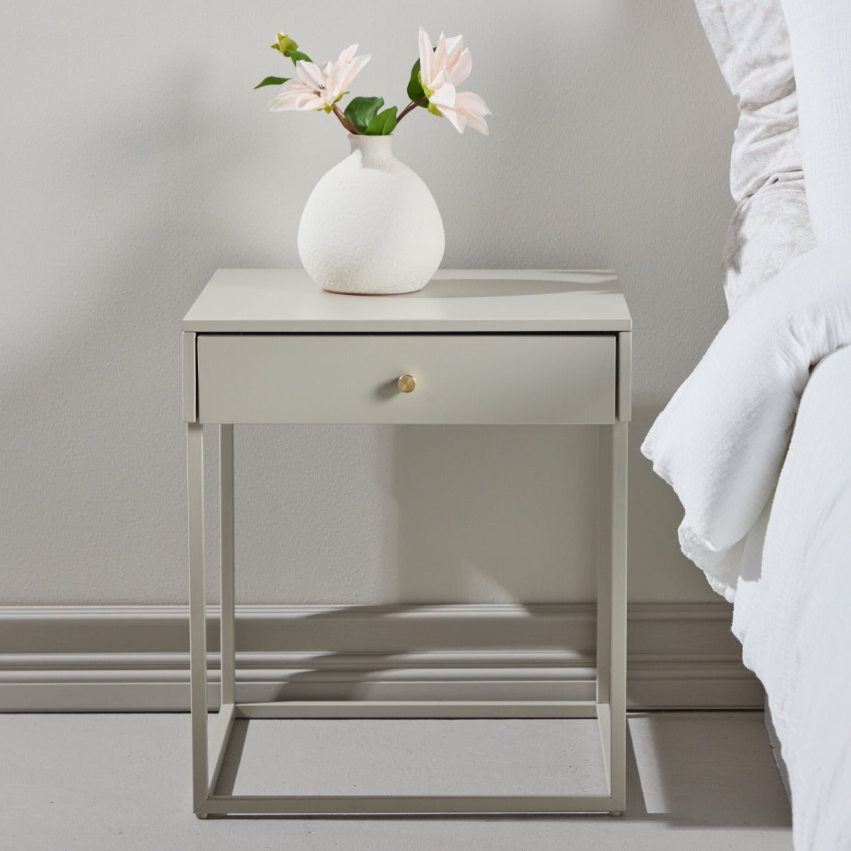 FjÃ´rd - Nachtkastje Beige Metaal - 41x43x50cm - Bakal